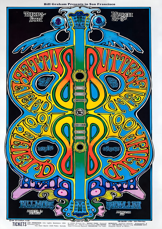 Плакат Bill Graham Presents – Psychedelic Guitar, San Francisco