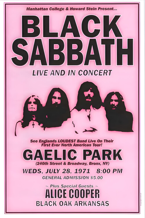 Плакат Black Sabbath – Live at Gaelic Park 1971