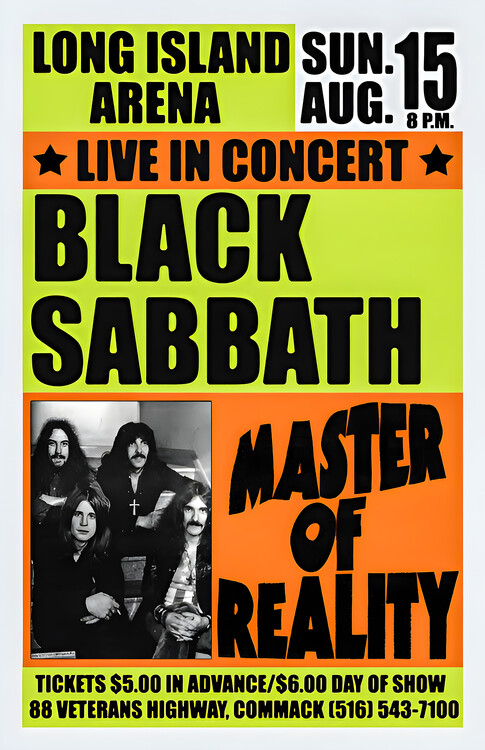 Плакат Black Sabbath – Master of Reality, Long Island