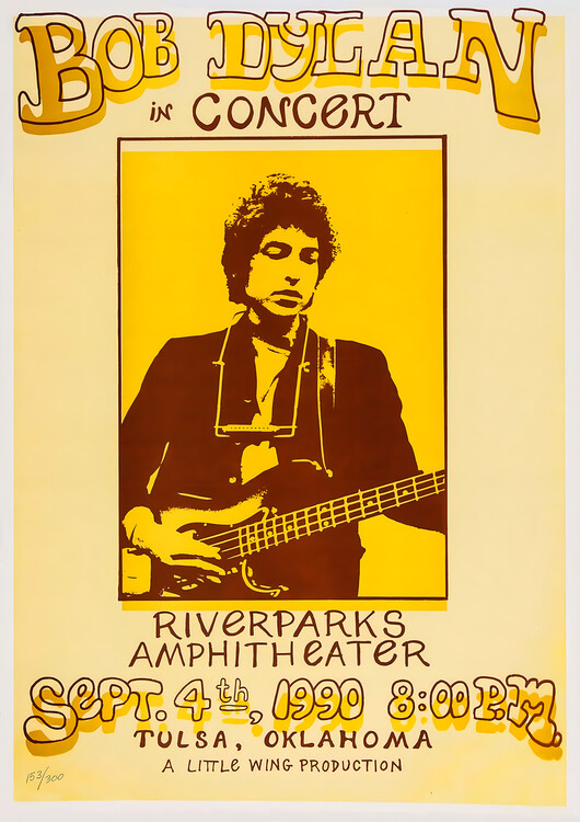 Плакат Bob Dylan – Riverparks Amphitheater, Tulsa 1989