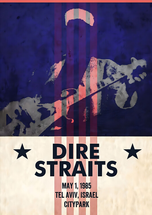 Плакат Dire Straits – Tel Aviv 1985