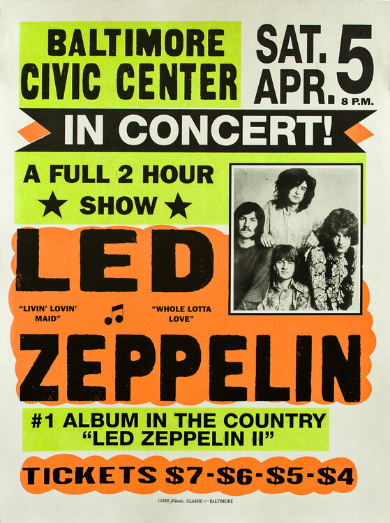 Плакат Led Zeppelin – Baltimore Civic Center, April 5