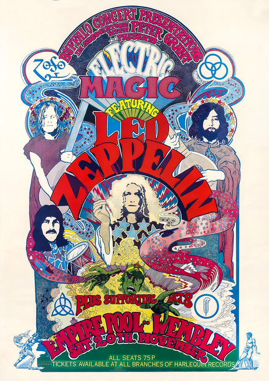 Плакат Led Zeppelin – Psychedelic Concert Poster