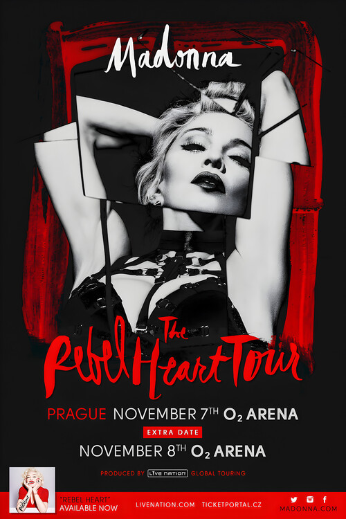 Плакат Madonna – Rebel Heart Tour, Prague O2 Arena