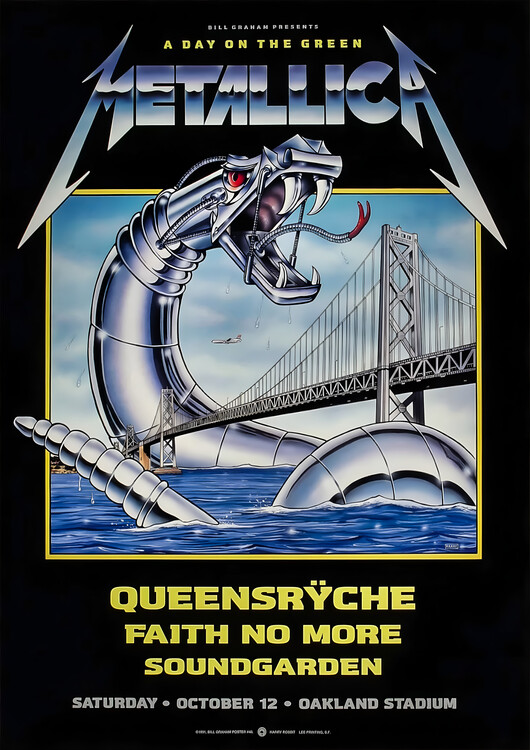 Плакат Metallica - Queensrÿche - Faith No More - Soundgarden – Concert Poster