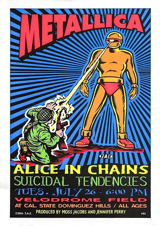 Плакат Metallica, Alice in Chains & Suicidal Tendencies – Cow Palace