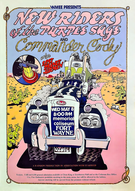Плакат New Riders of the Purple Sage & Commander Cody – Fort Wayne