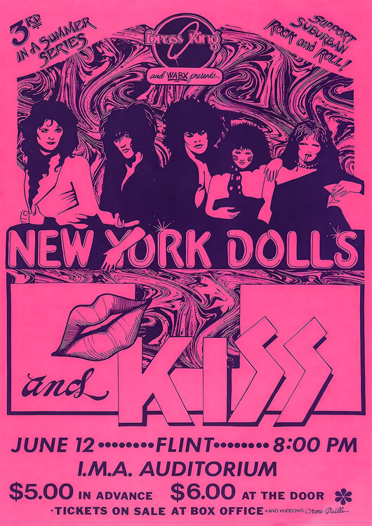 Sticker Plakat New York Dolls and KISS – IMA Auditorium, Flint