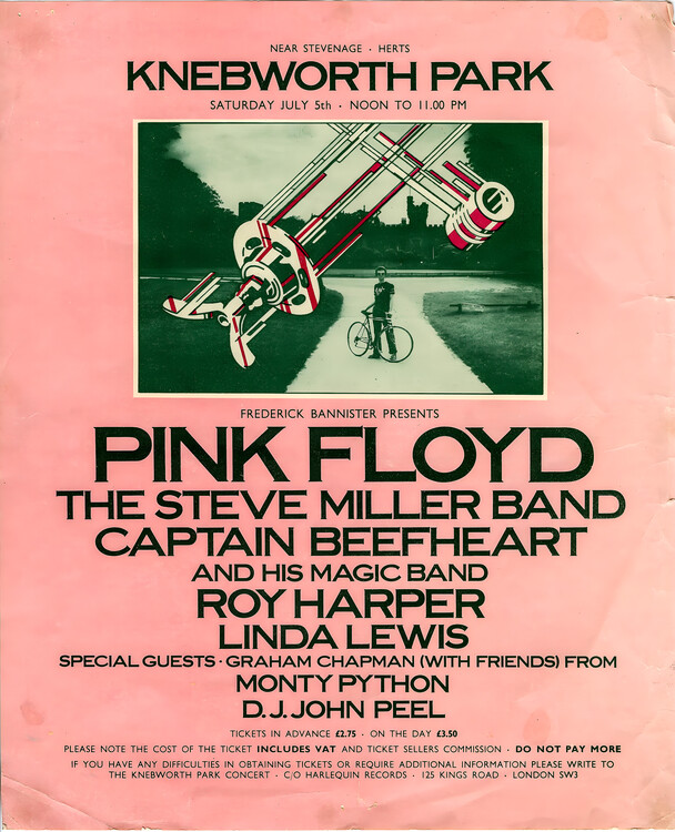 Poster Pink Floyd – Knebworth Park 1975
