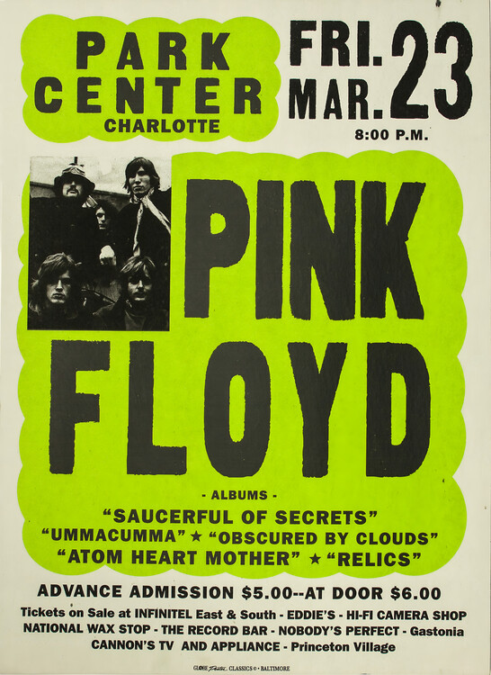 Poster Pink Floyd – Park Center, Charlotte