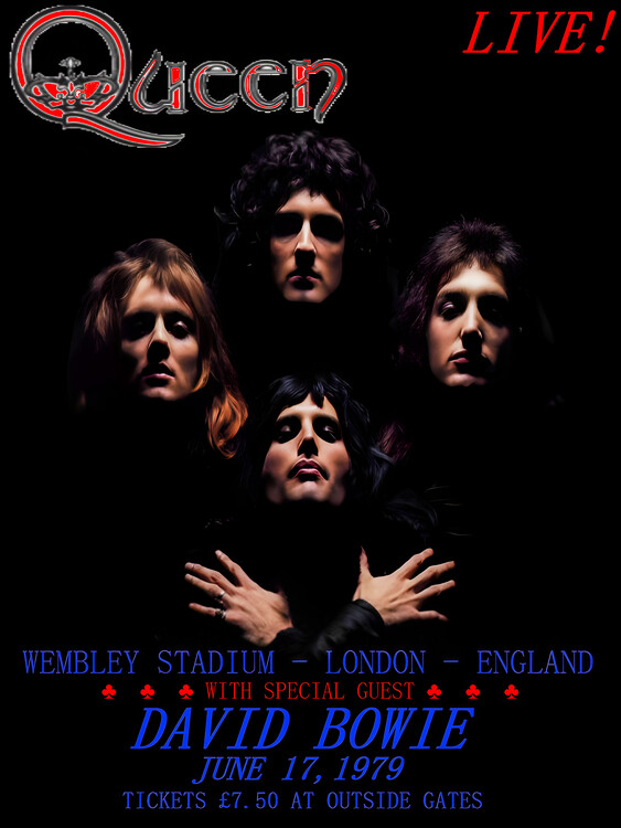 Poster Queen – Live! Wembley Stadium with David Bowie