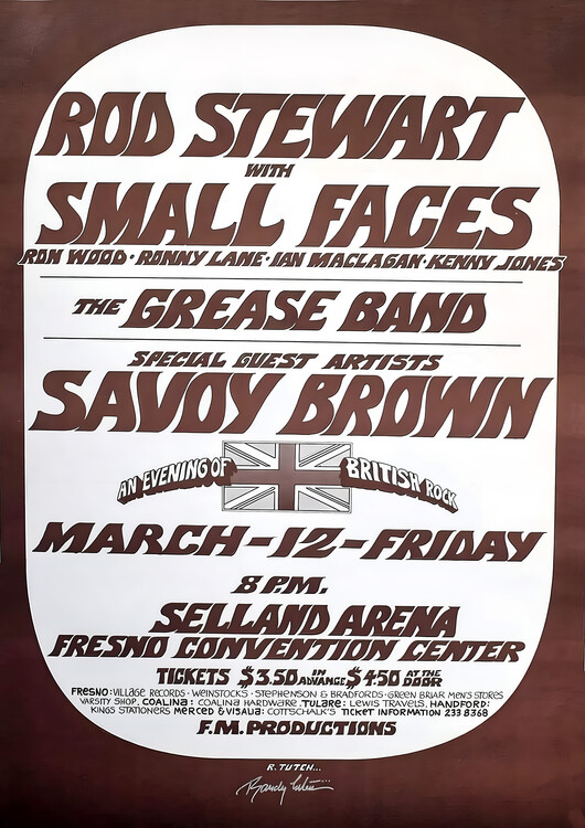 Plagát Rod Stewart & Small Faces - Savoy Brown – Cleveland Arena