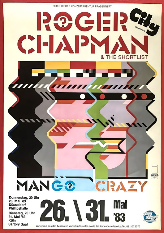 Plagát Roger Chapman & The Shortlist – Mango Crazy Tour 1983