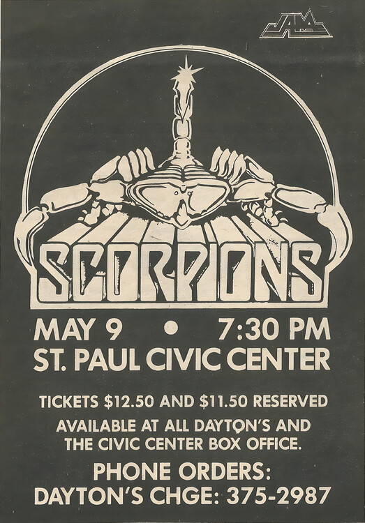 Plagát Scorpions – St. Paul Civic Center, May 9
