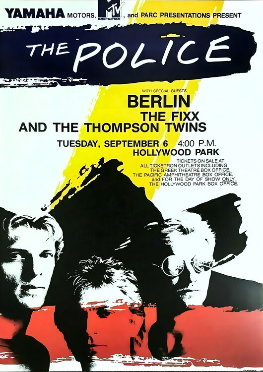 Plagát The Police, The Fixx & Thompson Twins – Berlin