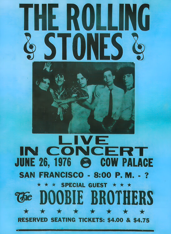 Плакат The Rolling Stones – Live in Concert, Cow Palace 1976