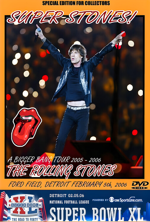 Obraz na plátně The Rolling Stones – Super Bowl XL, Detroit 2006