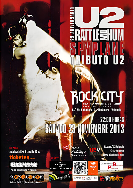Samolepka U2 – Rattle and Hum Tribute, Rock City 2013