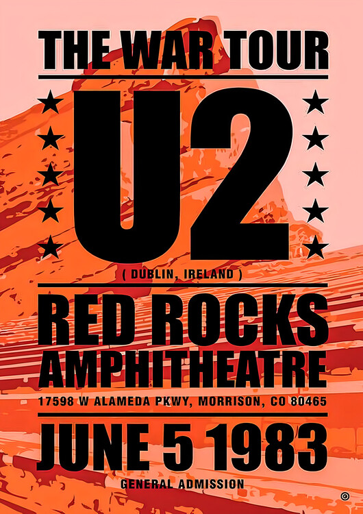 Samolepka U2 – War Tour, Red Rocks 1983