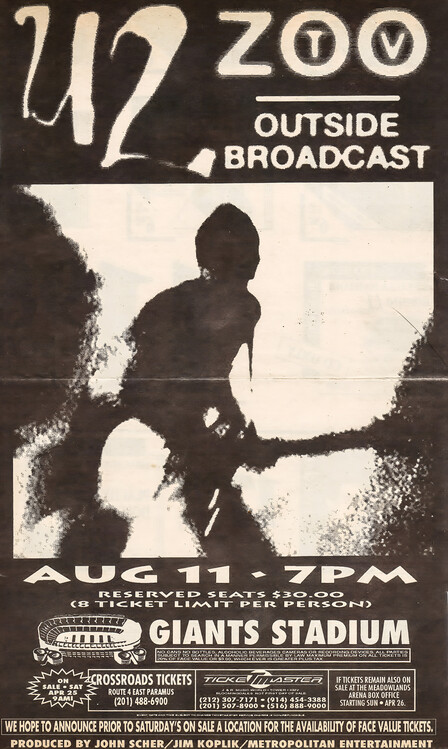 Samolepka U2 – Zoo TV Outside Broadcast, Giants Stadium