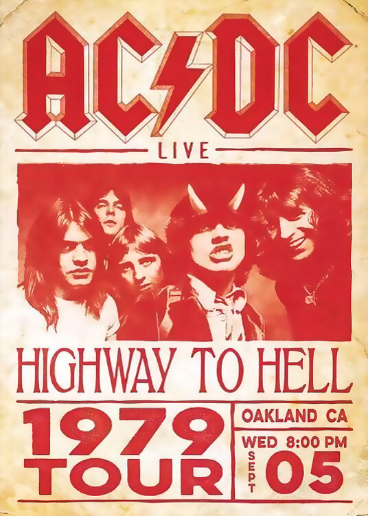 Плакат AC-DC – Highway to Hell Tour 1979, Oakland
