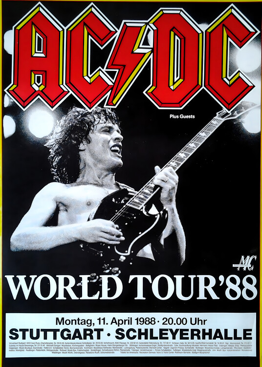 Плакат AC-DC – World Tour ’88, Stuttgart