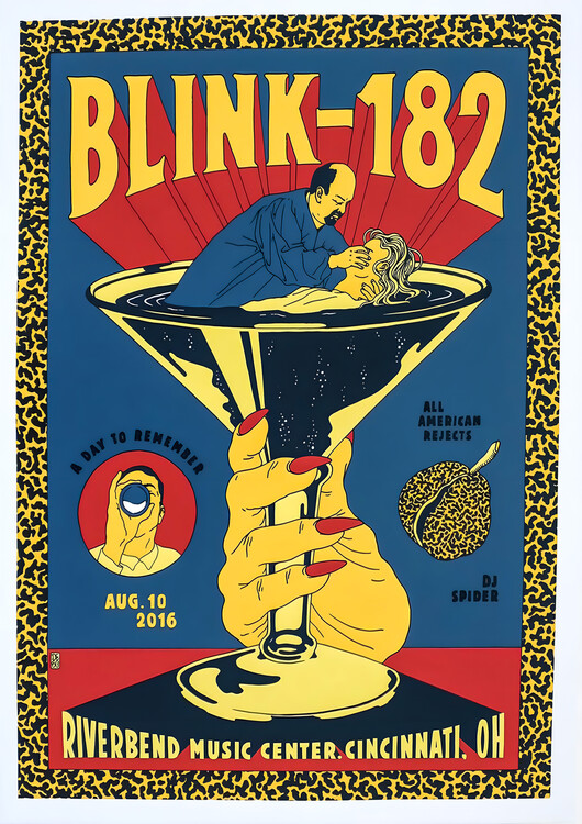 Póster Blink-182 – Riverbend Music Center, Cincinnati 2016