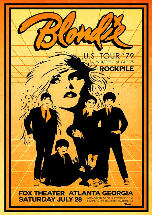 Poster Blondie & Rockpile – Fox Theatre, Atlanta