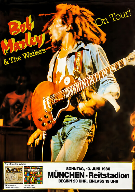 Poster Bob Marley & The Wailers – München-Reitstadion 1980