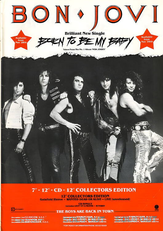 Poster Bon Jovi – Born to Be My Baby
