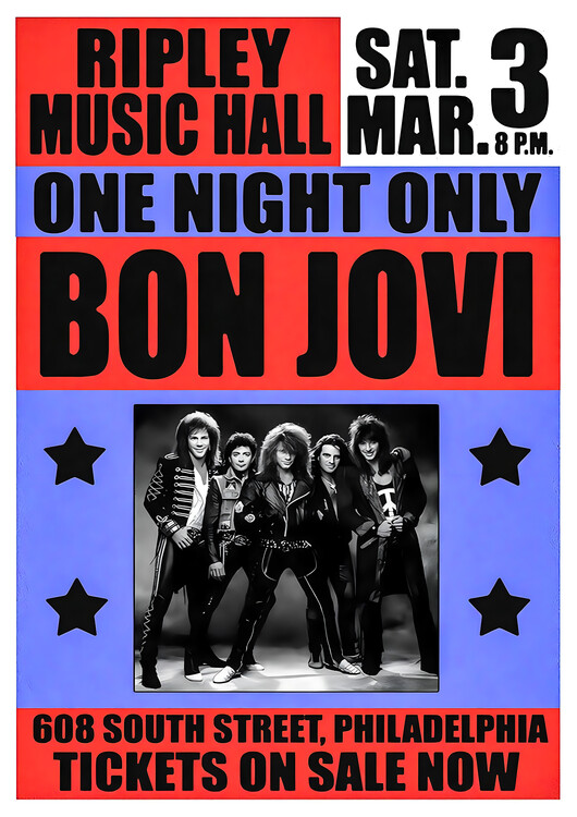 Obraz na plátně Bon Jovi – Ripley Music Hall, March 3