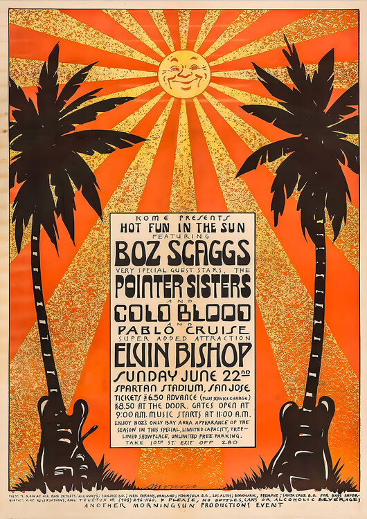 Obraz na plátně Boz Scaggs, Pointer Sisters, Cold Blood & Elvin Bishop – Concert Poster