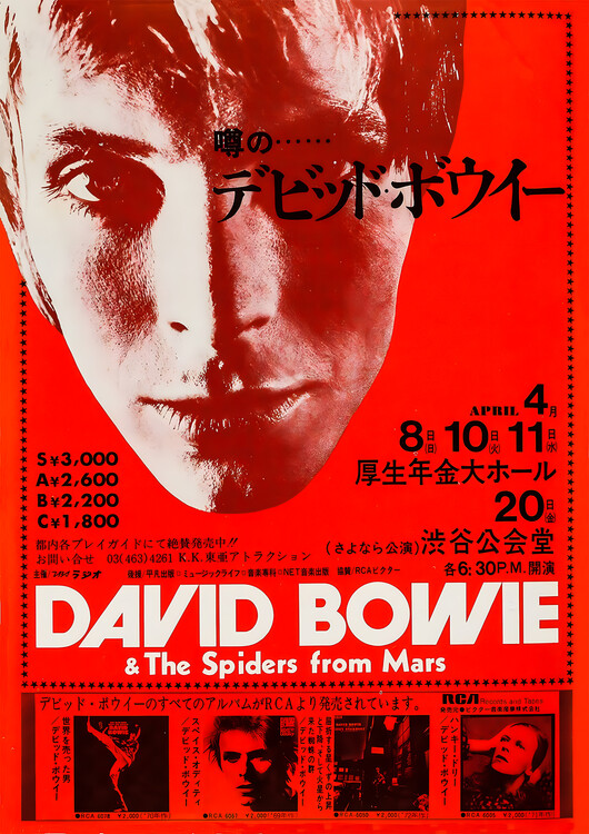 Poster David Bowie – The Spiders from Mars, Japan