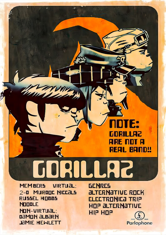 Poster Gorillaz – Band Members Artwork