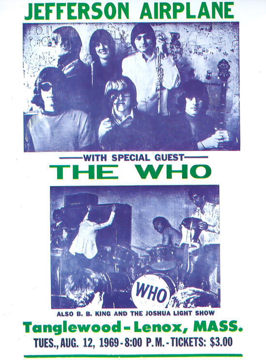 Плакат Jefferson Airplane & The Who – Tanglewood 1969