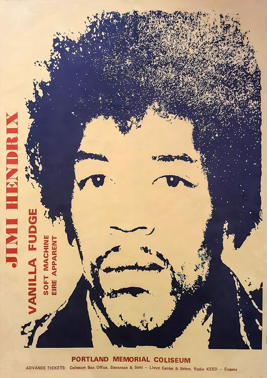 Плакат Jimi Hendrix & Vanilla Fudge – Portland Memorial Coliseum