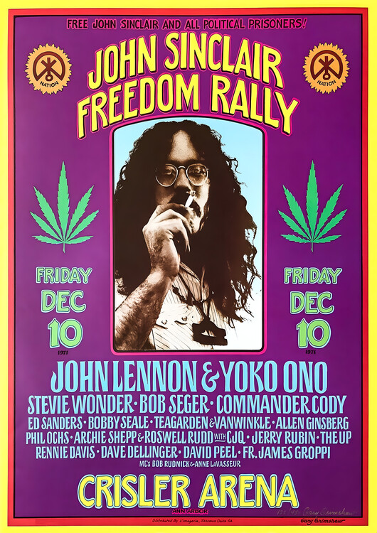Плакат John Lennon & Yoko Ono – John Sinclair Freedom Rally