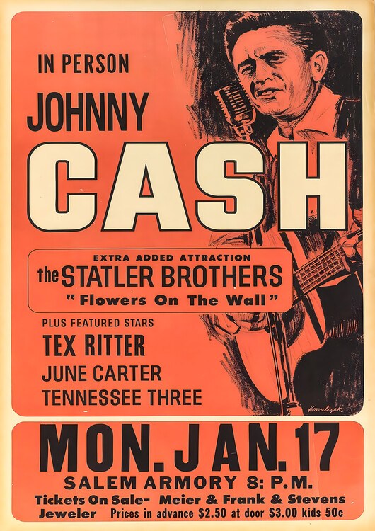 Obraz na plátně Johnny Cash – Salem Armory, January 17