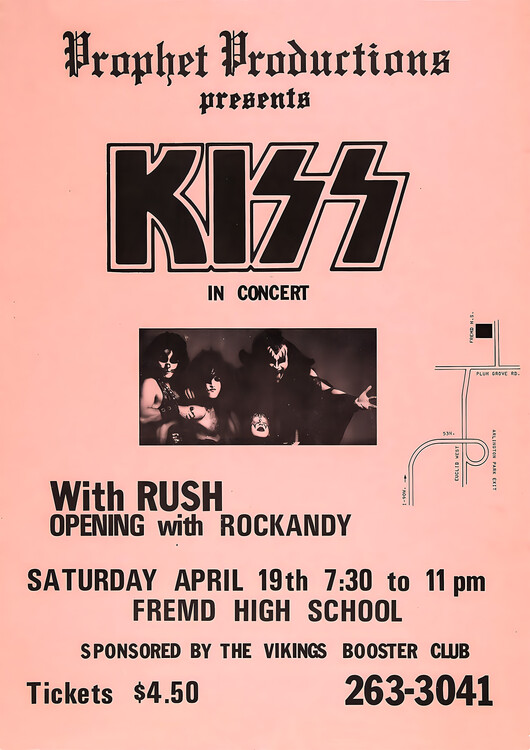 Плакат KISS & Rush – Fremont High School