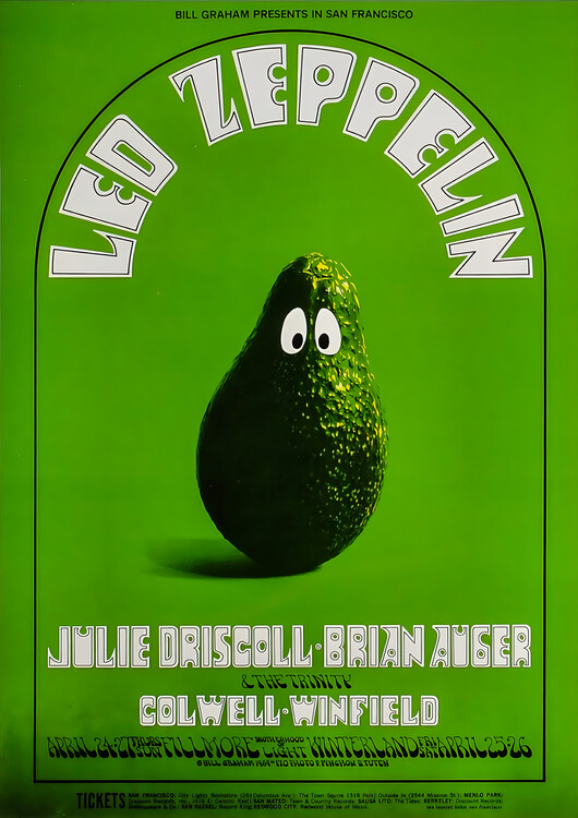 Плакат Led Zeppelin, Julie Driscoll & Brian Auger – Caldwell-Winfield