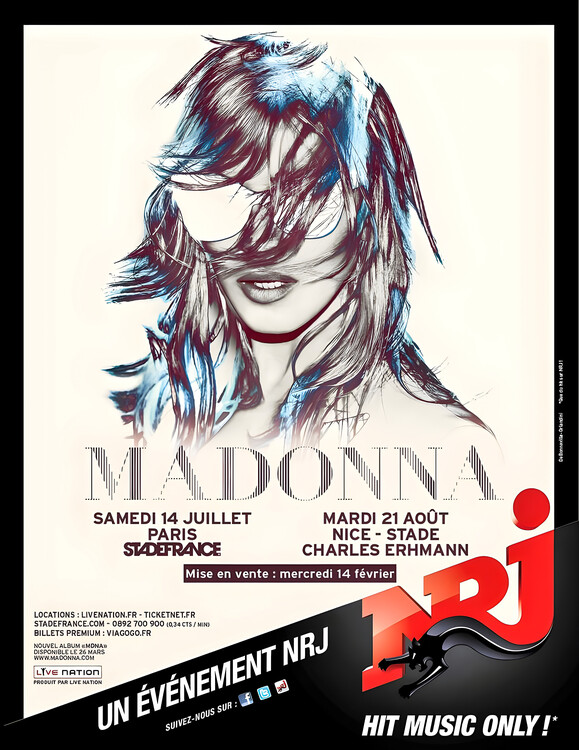 Плакат Madonna – Paris-Bercy, July 14