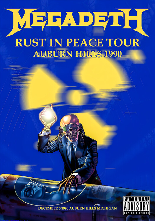Плакат Megadeth – Rust in Peace Tour, Auburn Hills 1990