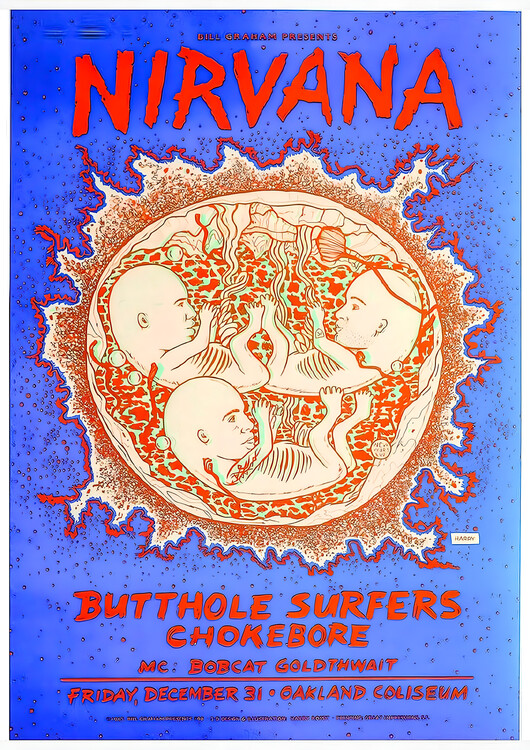 Плакат Nirvana, Butthole Surfers & Come – Roseland Ballroom