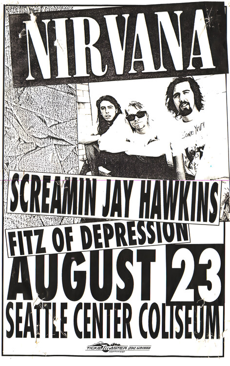 Плакат Nirvana, Screamin’ Jay Hawkins & Fitz of Depression – Seattle