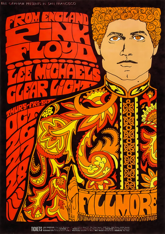 Плакат Pink Floyd & Lee Michaels – Psychedelic Concert Poster