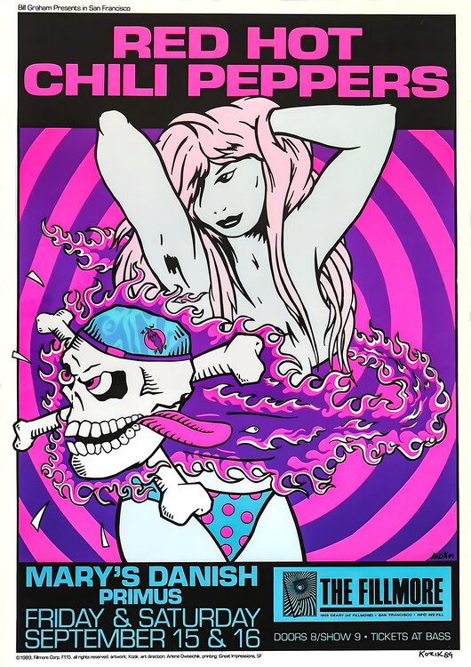 Poster Red Hot Chili Peppers, Mary’s Danish & Primus – The Fillmore