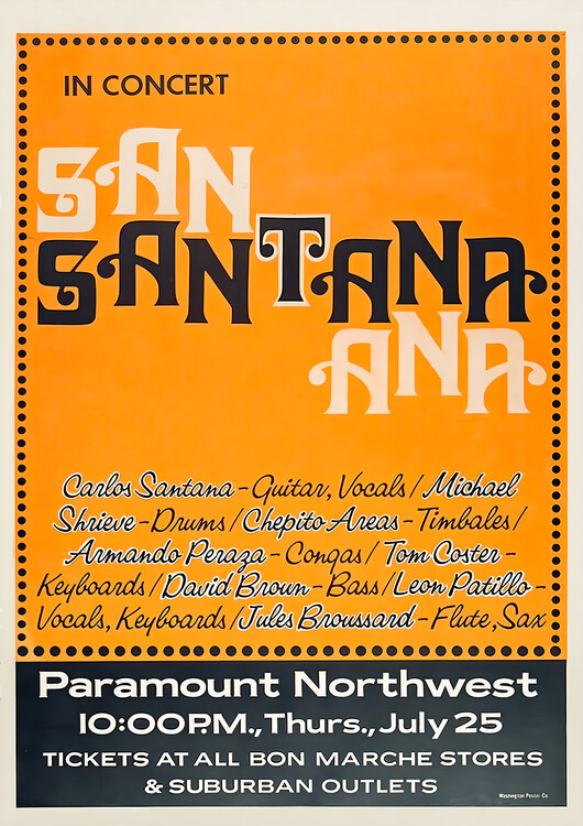 Plakat Santana – Paramount Northwest