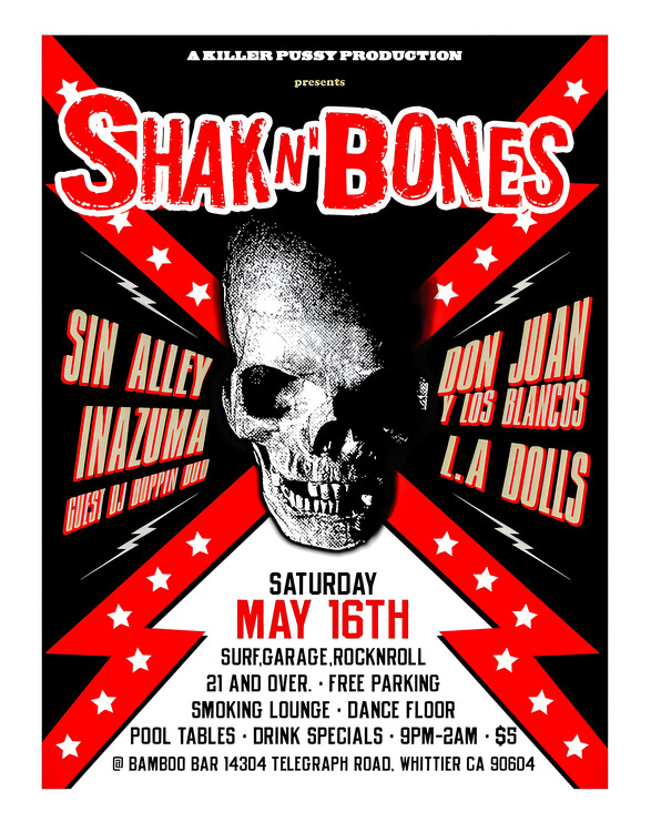 Плакат Shak N’ Bones – Bar Garageland, May 16