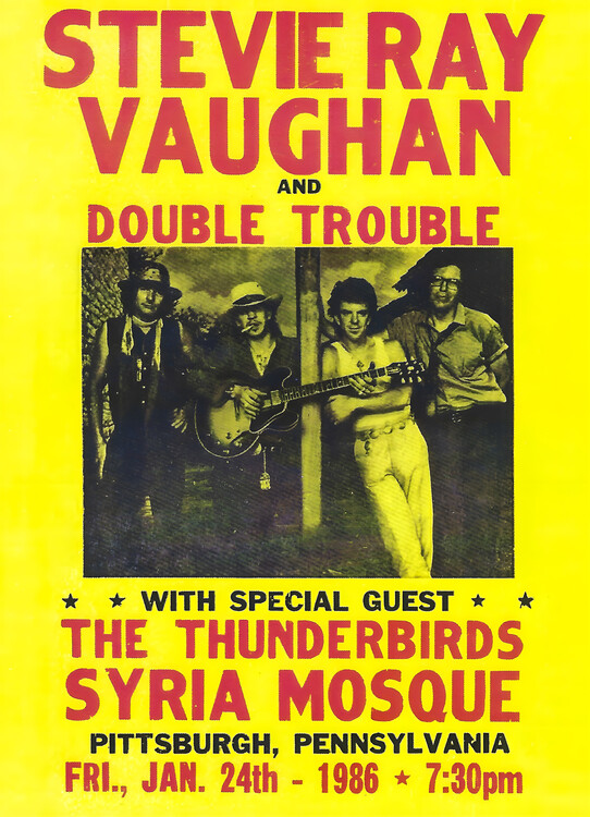Плакат Stevie Ray Vaughan & Double Trouble – Pittsburgh 1986