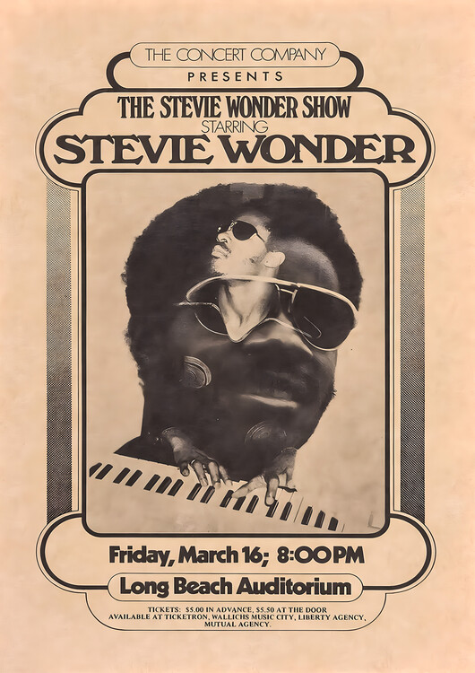 Poster Stevie Wonder – Long Beach Auditorium